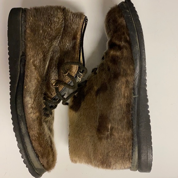 Vintage CAPITOL Brand Fur Ankle Boots Canada 9.5 - Picture 6 of 17